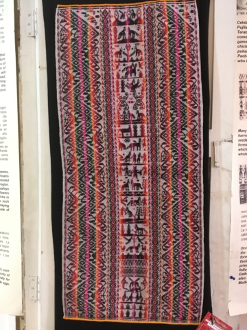 A beautiful Yampara weaving that depicts a story about a fox that wanted to fly