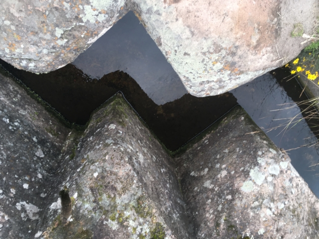 Step pattern cut into canal